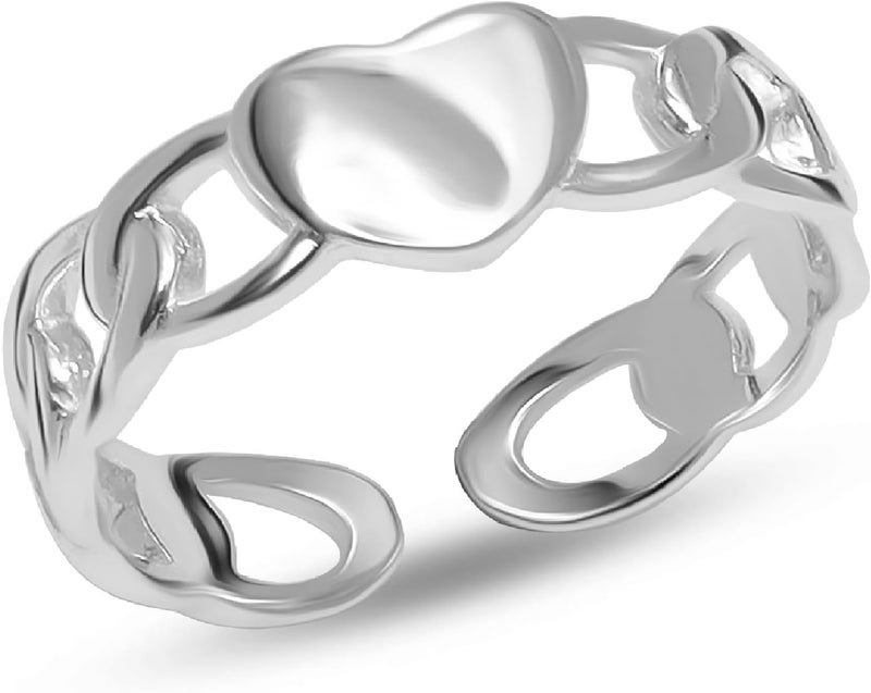 LeCalla 925 Sterling Silver Toe Rings for Women | Minimalist Classic Toe-Rings for Gifting Simple Open Adjustable Toe Band Ring for Women | Smoother and Comfortable to Wear - Image 1